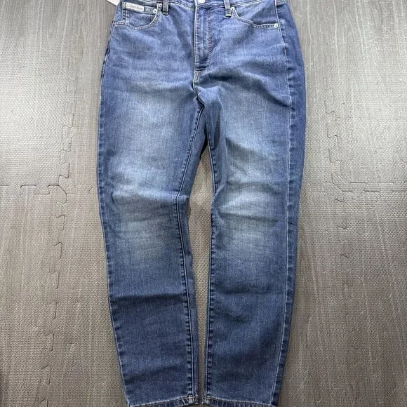 Calvin Klein High Rise Skinny Jeans 14/32 Inseam 27” Dark Blue Storm Blue NWT - Picture 4 of 5